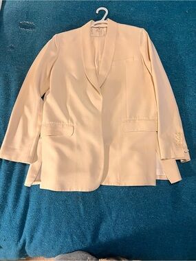 Helmut Lang Cream Relaxed Tuxedo Suit